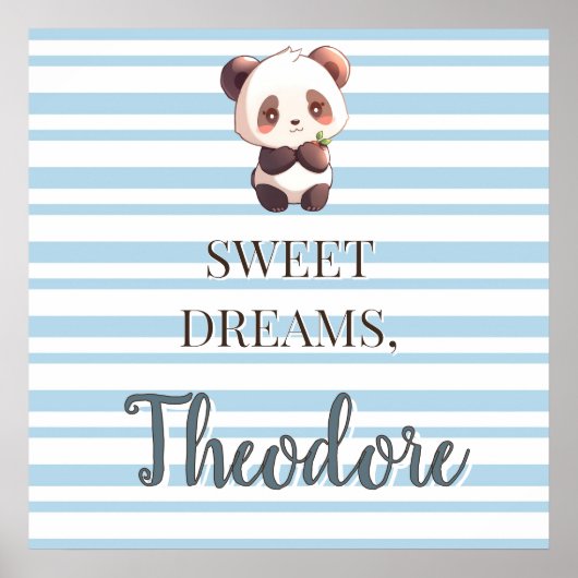Personalized Cute Panda Sweet Dreams Poster (Voorkant)