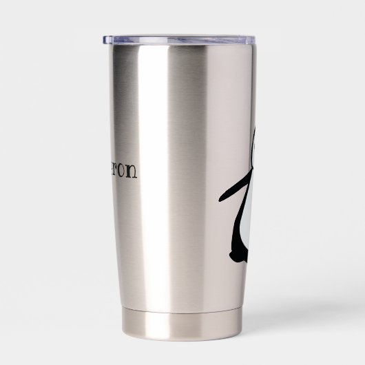 Personalized Cute Penguin Custom Name Stai Geïsoleerde Drinkbeker (Rechts)