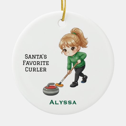 Personalized Cute Personalized Curler Keramisch Ornament (Voorkant)