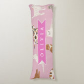 Personalized Cute Pink Cat Pattern Gift Cat Lover Lichaamskussen (Voorkant Verticaal)