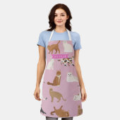 Personalized Cute Pink Cat Pattern Gift Cat Lover Schort (Gedragen)