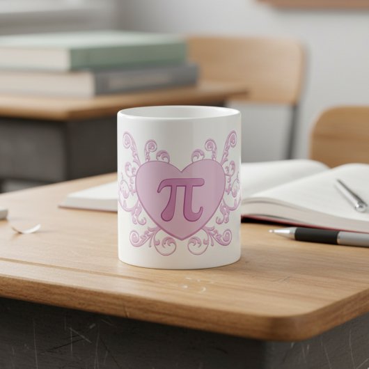 Personalized Cute Pink Number Pi Mug