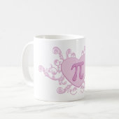 Personalized Cute Pink Number Pi Mug (Devant gauche)