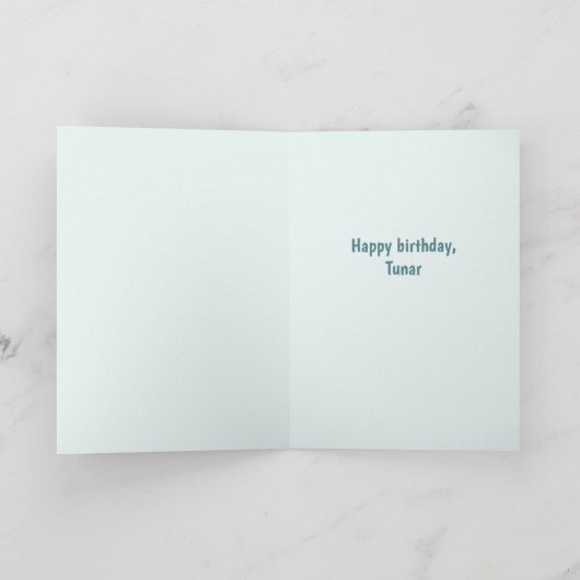 Personalized Cute Polar Bear Birthday Card Kaart (Binnen)