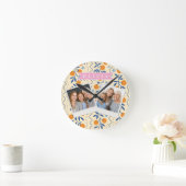 Personalized cute retro citrus folk pattern ronde klok (Huis)