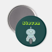 Personalized Cute Robot Illustration Magneet (Voorkant / Achterkant)