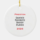 Personalized Cute Santa Playing Bandy Keramisch Ornament (Achterkant)
