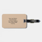 Personalized Cute Shadow Monogram Pink Beige Bagagelabel (Achterkant horizontaal)