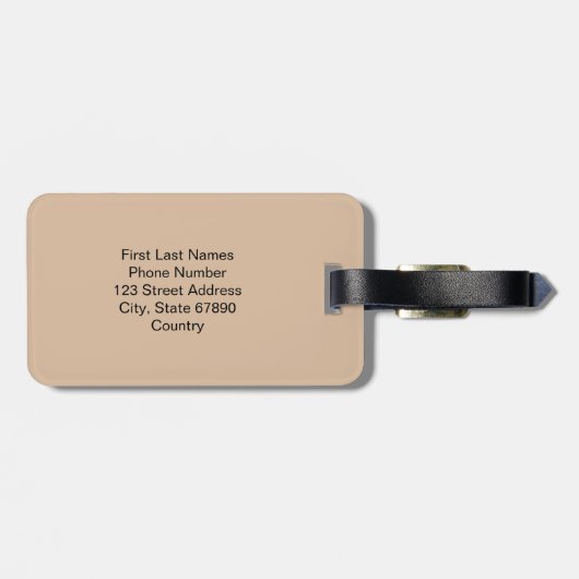 Personalized Cute Shadow Monogram Pink Beige Bagagelabel (Achterkant horizontaal)