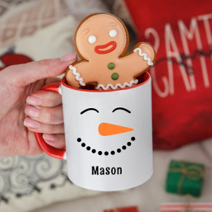 Personalized Cute Snowman Hot Cocoa Mug for Kids Mok