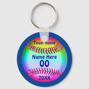 PERSONALIZED Cute Softball Sleutelhangers 4 Tekstv