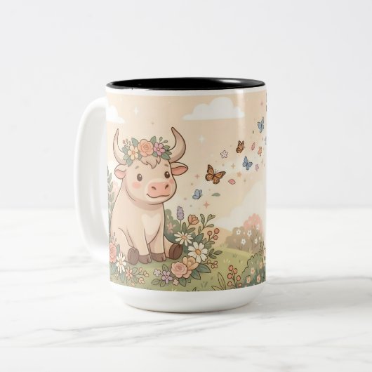 Personalized Cute Taurus Zodiac Mug (Devant gauche)