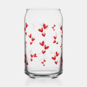 personalized cute Valentine gift - red hearts Blikvorm Glas (Achterkant)