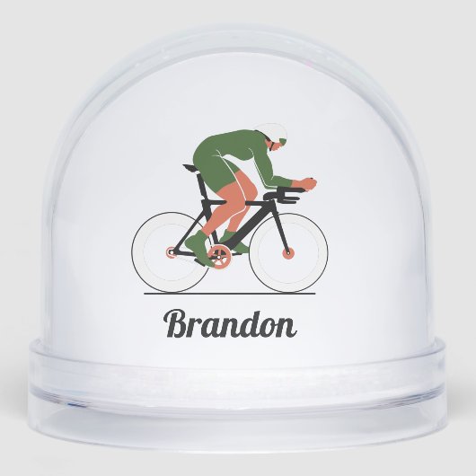 Personalized Cyclist Snow Globe Gift (Avant)