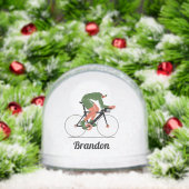 Personalized Cyclist Snow Globe Gift (Noël)