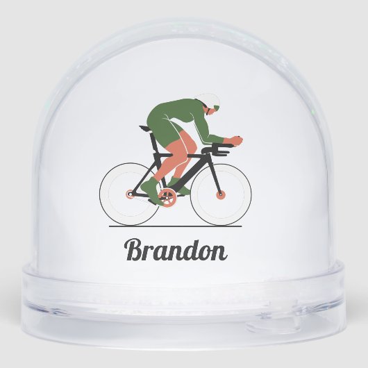 Personalized Cyclist Snow Globe Gift (Arrière)