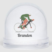 Personalized Cyclist Snow Globe Gift Sneeuwbol (Achterkant)