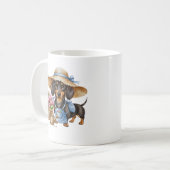 Personalized Dachshund Garden Mug | Cute Dog Garde Koffiemok (Voorkant links)