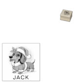 Personalized Dachshund in Santa Hat Christmas      Rubberstempel (Gestempeld)