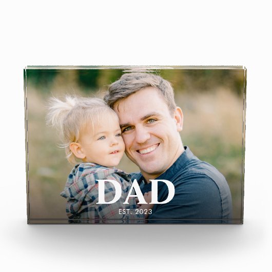 Personalized Dad Established Fathers Day Fotoblokken (Voorkant)