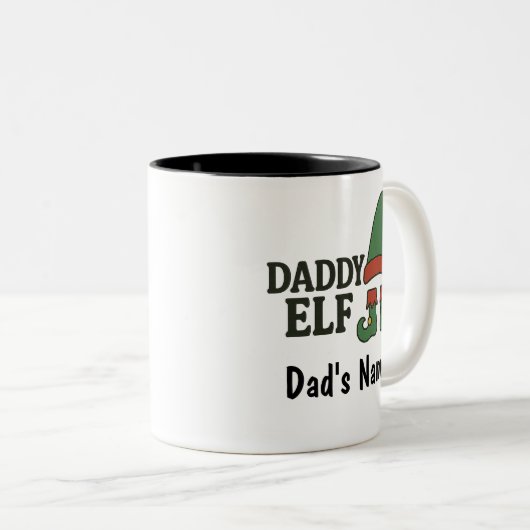 Personalized Daddy Elf Mug – Custom Christmas Gift (Devant droit)