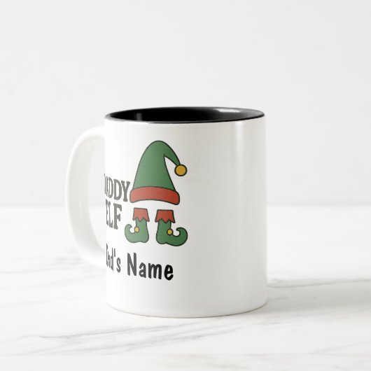 Personalized Daddy Elf Mug – Custom Christmas Gift (Devant gauche)