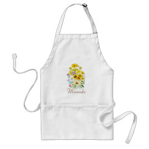 Personalized Daisies Apron Standaard Schort