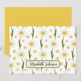 Personalized Daisy Floral Botanical Note Card Notitiekaartje