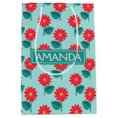 Personalized Daisy Pattern Gift Bag Medium Cadeauzakje (Voorkant)