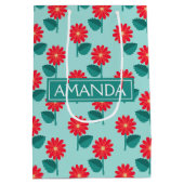 Personalized Daisy Pattern Gift Bag Medium Cadeauzakje (Achterkant)