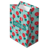 Personalized Daisy Pattern Gift Bag Medium Cadeauzakje (Achterkant Gekanteld)