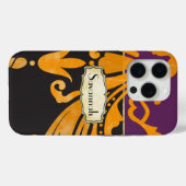 Personalized Damask Purple Yellow Gold Floral Case-Mate iPhone Case (Achterkant (horizontaal))