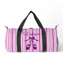 Personalized Dance Bag with Name Purple Ballet 