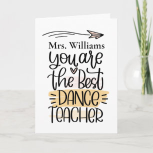 Personalized Dance Teacher Kaart. Hartelijk dank Kaart