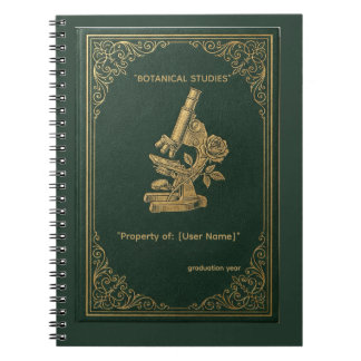 Personalized Dark Academia Microscope & Rose Notitieboek