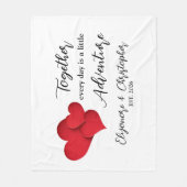 Personalized Date Together Every Day Adventure Fleece Deken (Voorkant)