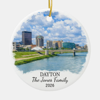 Personalized Dayton Ornament, Custom Ohio State Keramisch Ornament