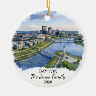 Personalized Dayton Ornament, Custom Ohio State Keramisch Ornament