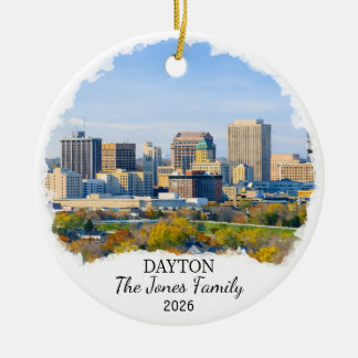 Personalized Dayton Ornament, Custom Ohio State Keramisch Ornament