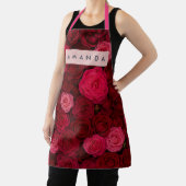 Personalized Deep Red & Pink Rose Garden  Schort (Insitu)