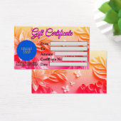 Personalized Delicate Blossoms Gift Certificate (Bureau)