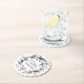 Personalized Delicate Christmas Floral Wreath Kartonnen Onderzetters (Insitu)