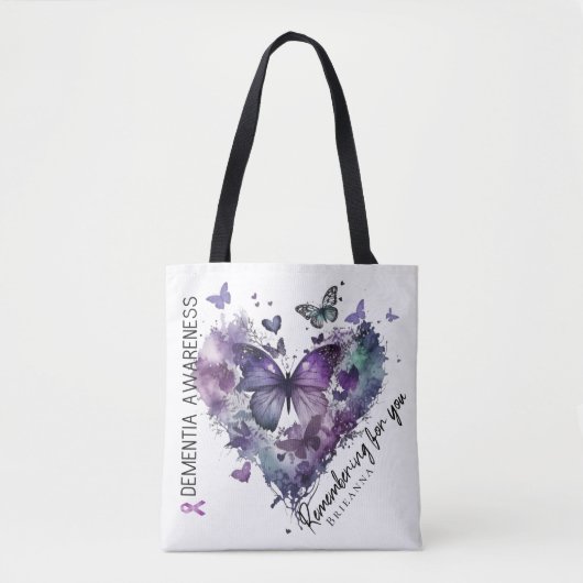 Personalized Dementia Awareness Tote Bag (Voorkant)
