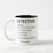 Personalized Detective Gift Funny Definition Tweekleurige Koffiemok (Links)