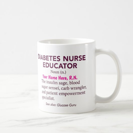 Personalized Diabetes Nurse Educator Gift Koffiemok (Rechts)