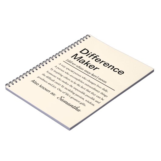 Personalized Difference Maker Definition Custom Notitieboek (Linkerzijde)