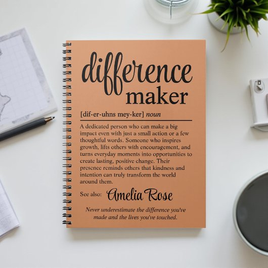 Personalized Difference Maker Definition Gift Notitieboek
