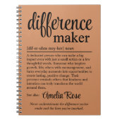 Personalized Difference Maker Definition Gift Notitieboek (Voorkant)