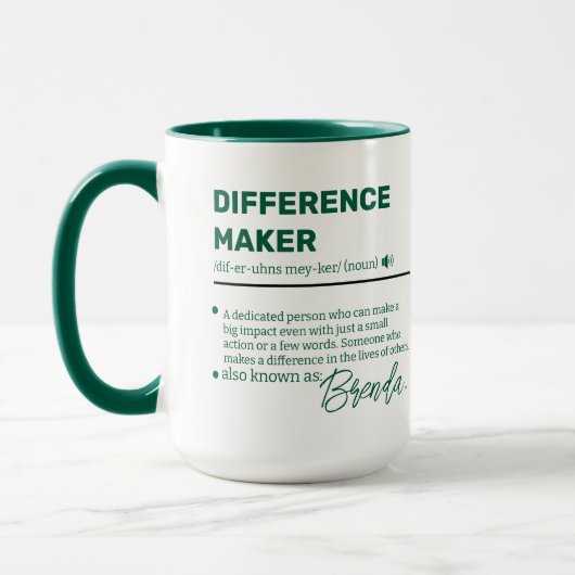 Personalized Difference Maker Mug, Appreciation M Mok (Links)