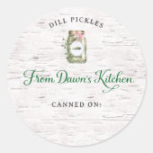 Personalized Dill Pickles Canning Stickers (Devant)